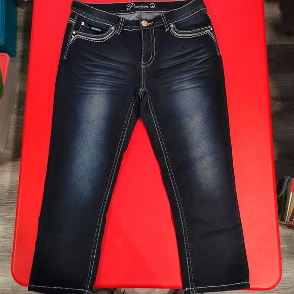 Warehouse One Premium Jeans skinny capri indigo blue women's size 10 - Picture 1 of 12